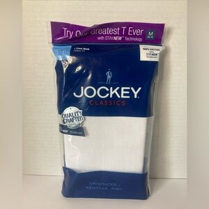 Men's Jockey Classics Cotton 1 Crewneck Classic White Tshirt Size M New!